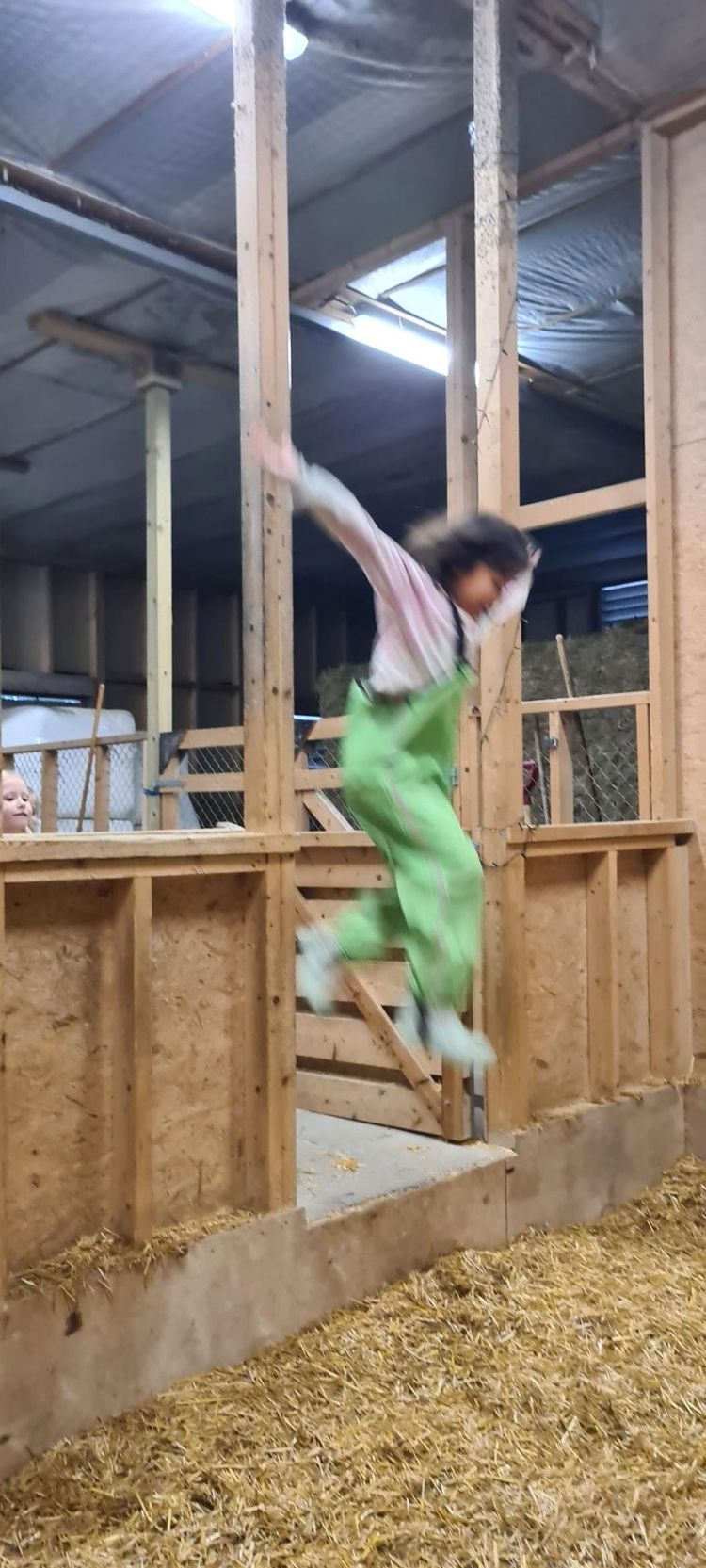 en person som står på hendene i en låve en person som står på hendene i en låve