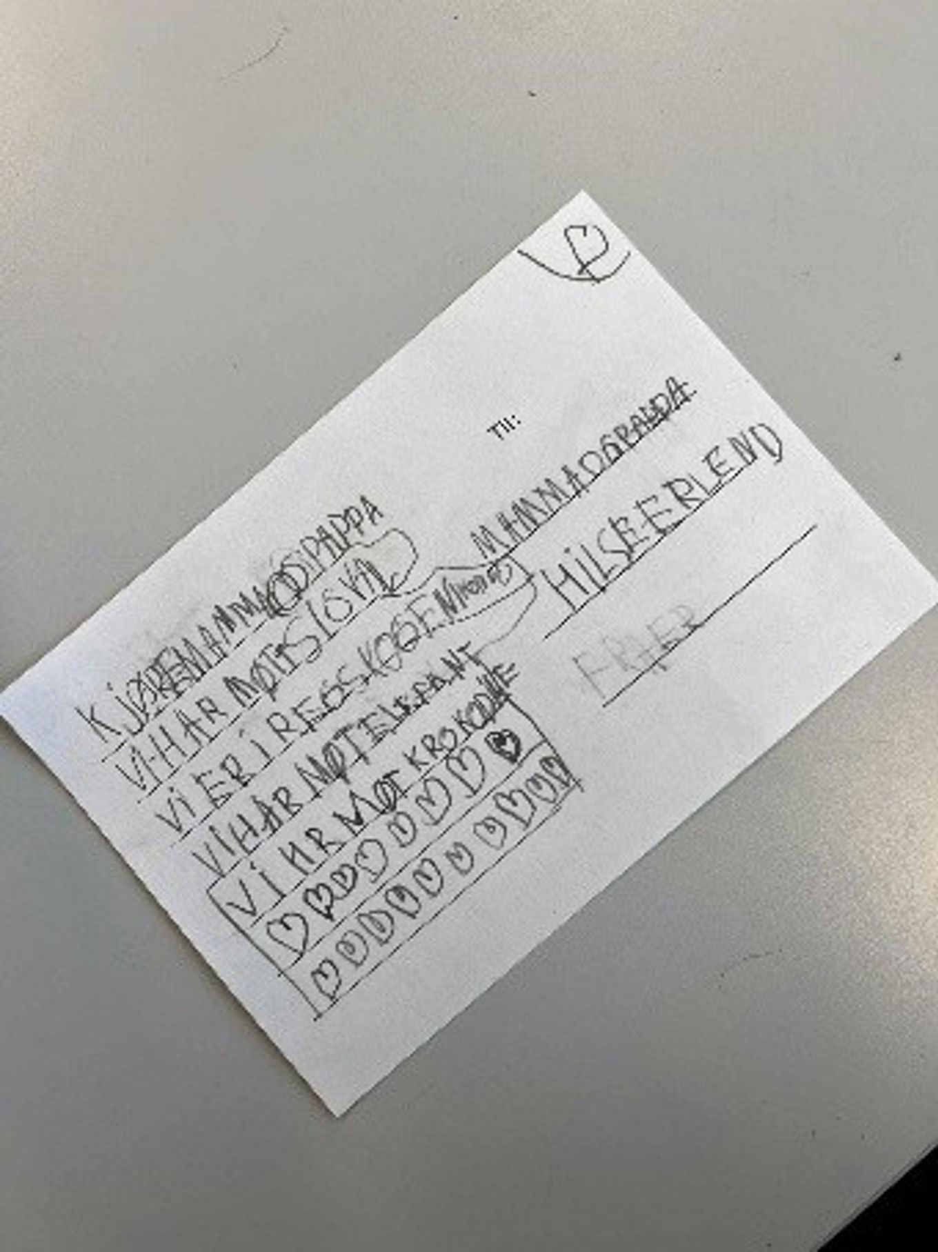 tekst, brev