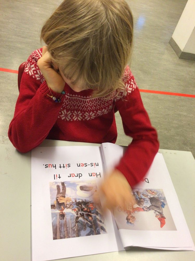 et barn som leser en bok