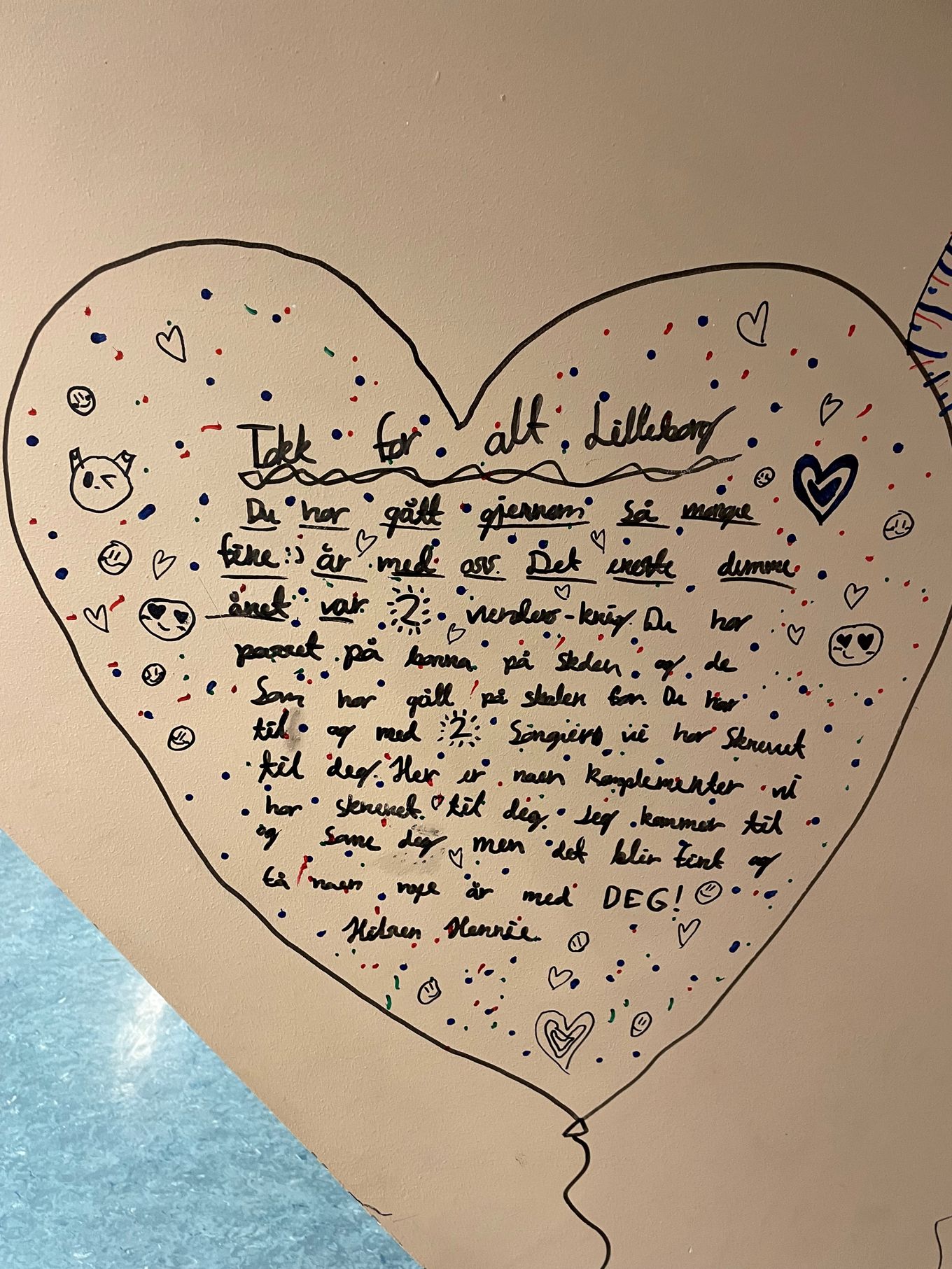 Hilsen til Lilleborg fra elev