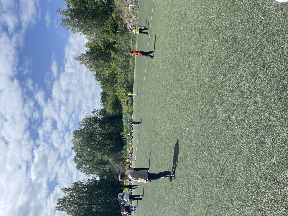 En gruppe mennesker på en gressbane