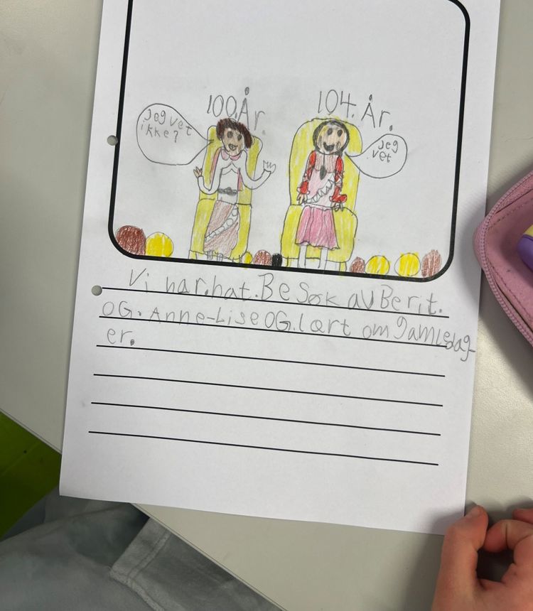 en tegning på et ark