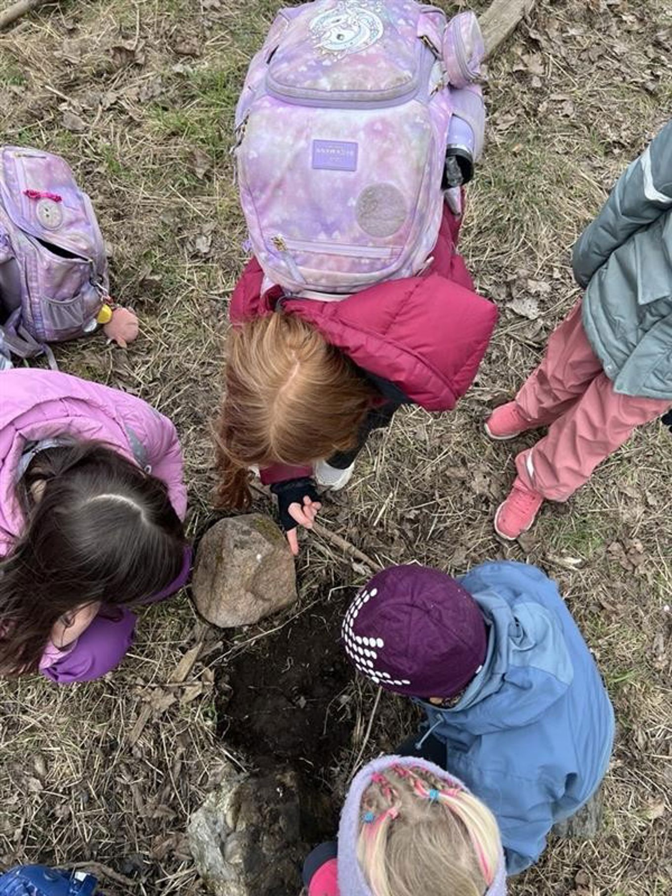 en gruppe barn som graver i jorden en gruppe barn som graver i jorden